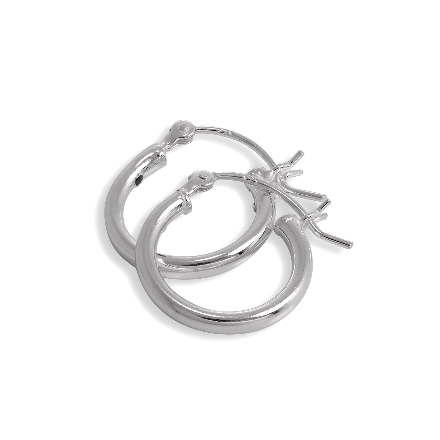 Boucles d'oreilles créoles en argent sterling de 2 mm, 12 mm - 80 mm