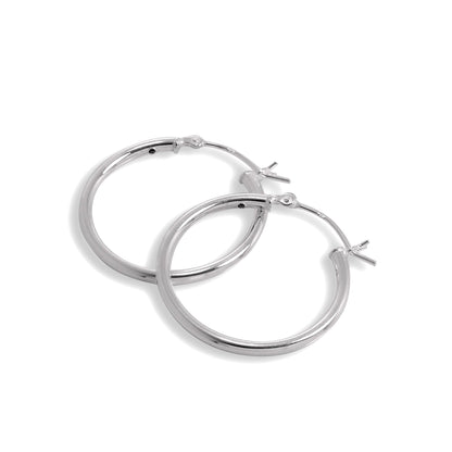 Boucles d'oreilles créoles en argent sterling de 2 mm, 12 mm - 80 mm