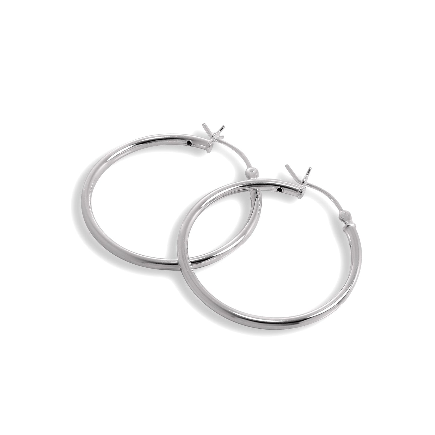 Boucles d'oreilles créoles en argent sterling de 2 mm, 12 mm - 80 mm