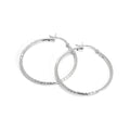 Boucles d'oreilles créoles torsadées en argent sterling, tube de 2 mm, taille diamant, 35 mm - 60 mm