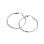 Boucles d'oreilles créoles torsadées en argent sterling, tube de 2 mm, taille diamant, 35 mm - 60 mm
