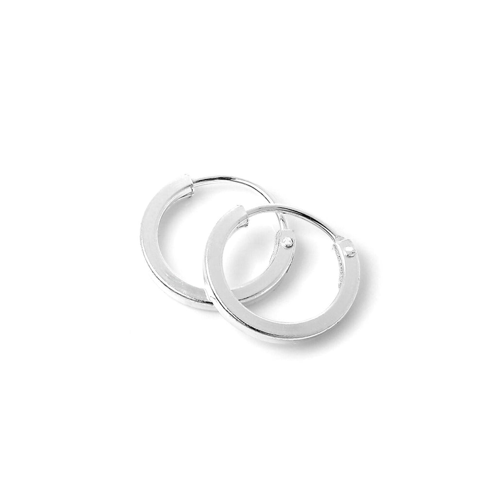 Boucles d'oreilles créoles carrées en argent sterling de 1 mm (10 mm à 40 mm)