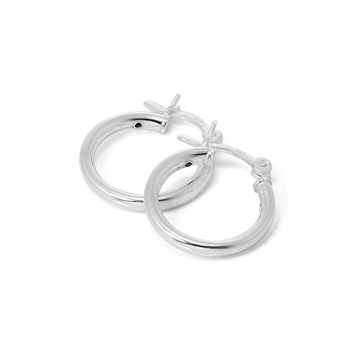 Boucles d'oreilles créoles en argent sterling de 2 mm (12 mm à 70 mm)