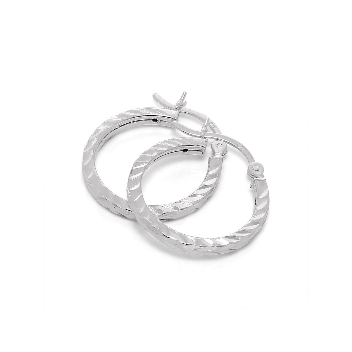 Boucles d'oreilles créoles carrées en argent sterling taille diamant de 2 mm (12 mm à 70 mm)