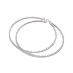 Boucles d'oreilles créoles carrées en argent sterling taille diamant de 2 mm (12 mm à 70 mm)