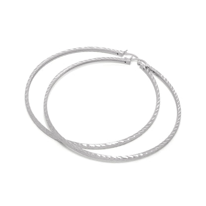 Boucles d'oreilles créoles carrées en argent sterling taille diamant de 2 mm (12 mm à 70 mm)
