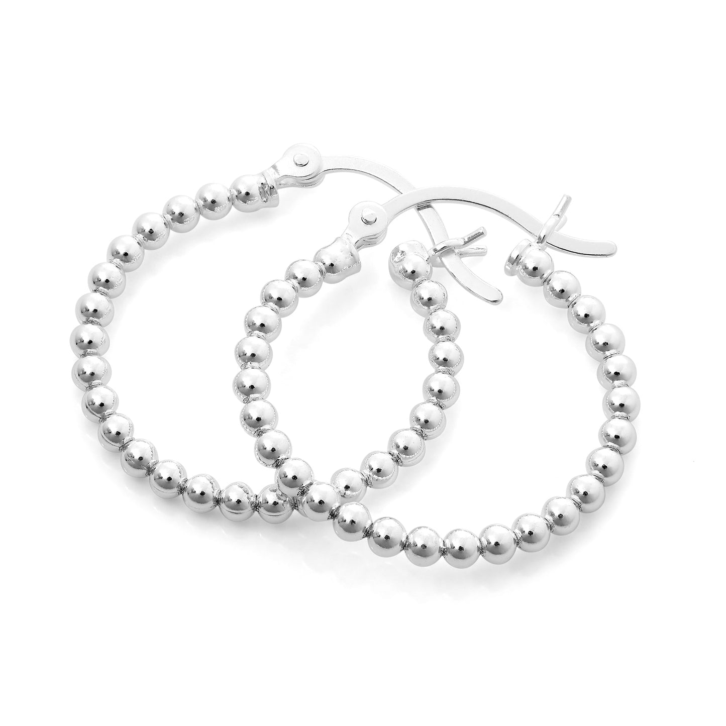 Boucles d'oreilles créoles en argent sterling avec perles de 21 mm