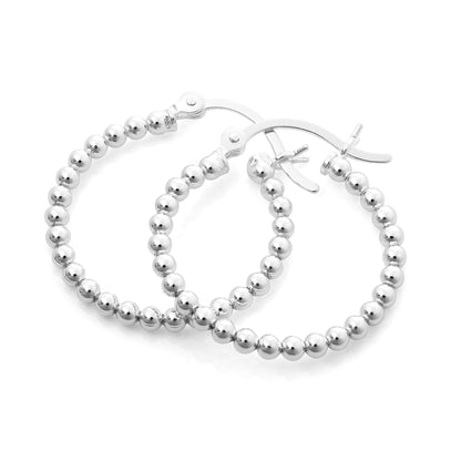 Boucles d'oreilles créoles en argent sterling avec perles de 21 mm
