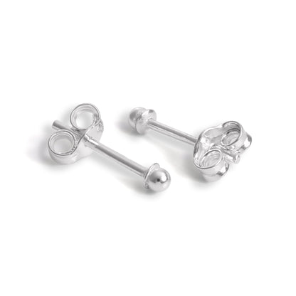 Boucles d'oreilles à tige en argent sterling avec boules enrobées de 2 mm à 12 mm