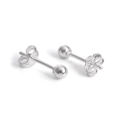 Boucles d'oreilles à tige en argent sterling avec boules enrobées de 2 mm à 12 mm