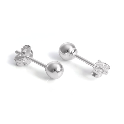Boucles d'oreilles à tige en argent sterling avec boules enrobées de 2 mm à 12 mm