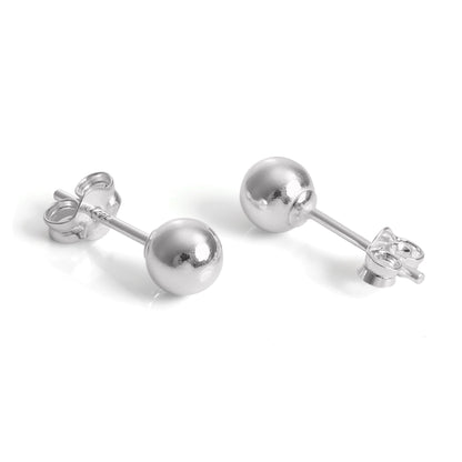 Boucles d'oreilles à tige en argent sterling avec boules enrobées de 2 mm à 12 mm