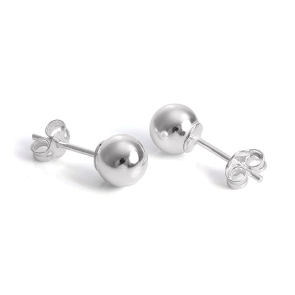 Boucles d'oreilles à tige en argent sterling avec boules enrobées de 2 mm à 12 mm