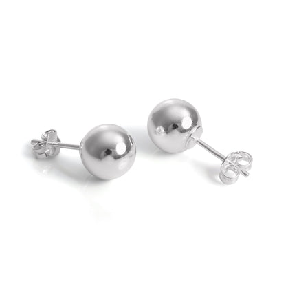 Boucles d'oreilles à tige en argent sterling avec boules enrobées de 2 mm à 12 mm