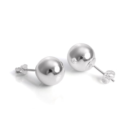 Boucles d'oreilles à tige en argent sterling avec boules enrobées de 2 mm à 12 mm