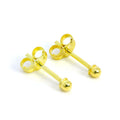 Boucles d'oreilles à tige en argent sterling plaqué or avec boule de 2 mm