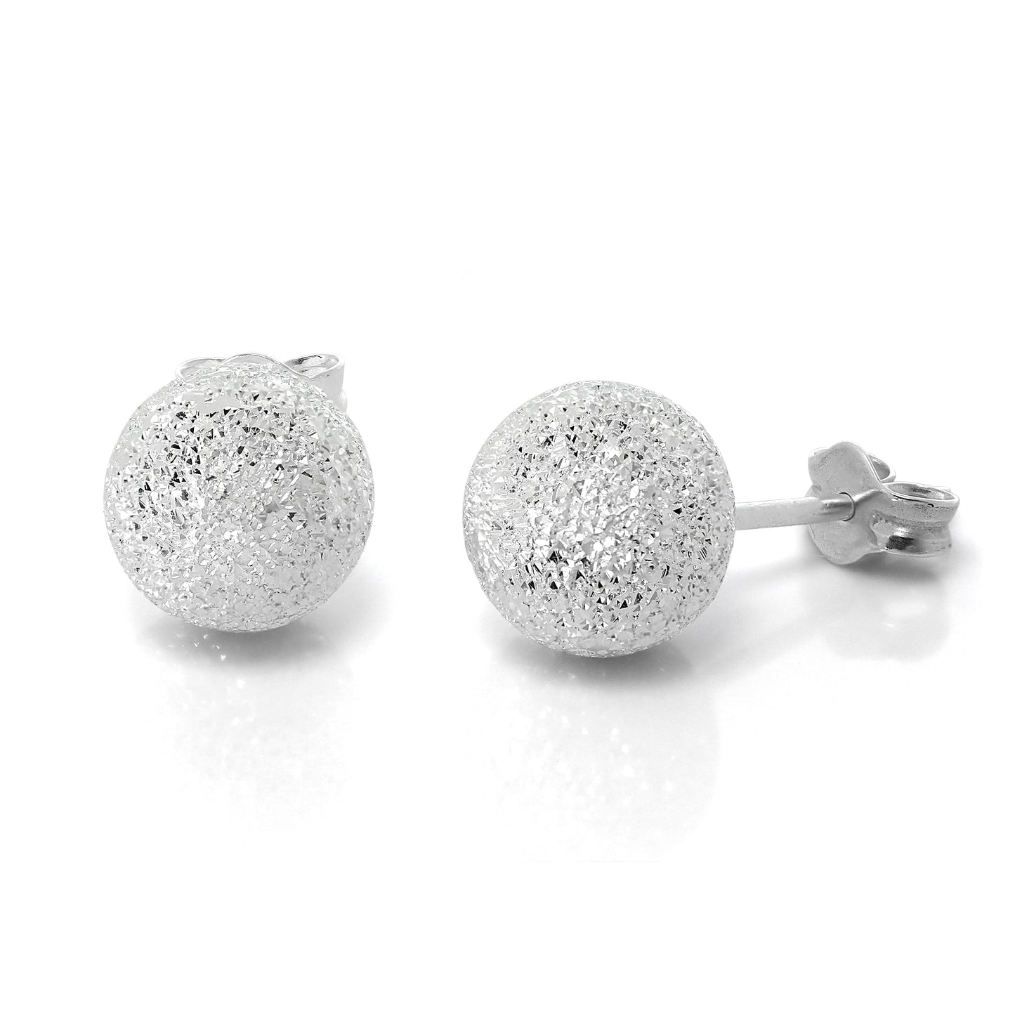 Boucles d'oreilles à tige en argent sterling givré de 3 mm à 8 mm