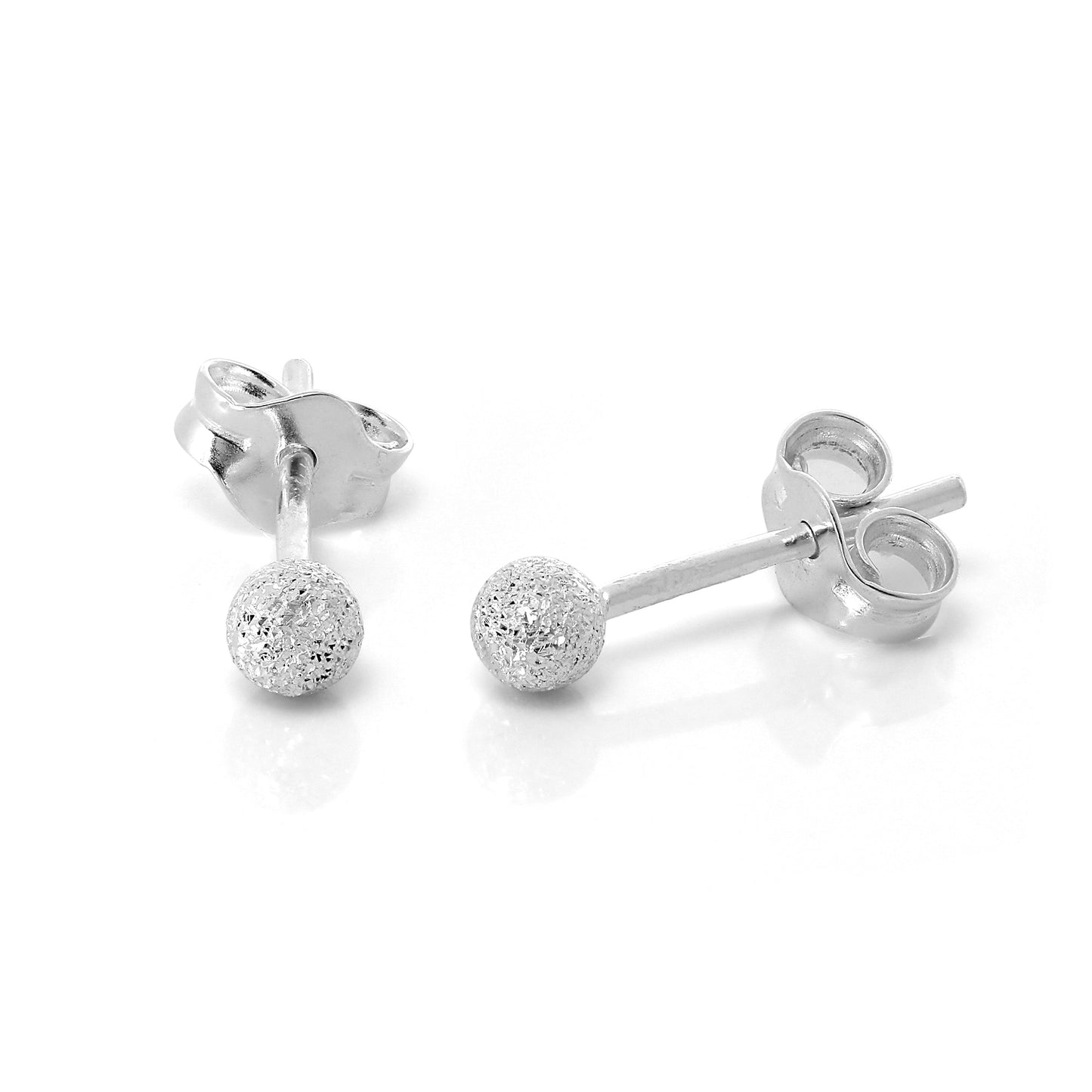 Boucles d'oreilles à tige en argent sterling givré de 3 mm à 8 mm
