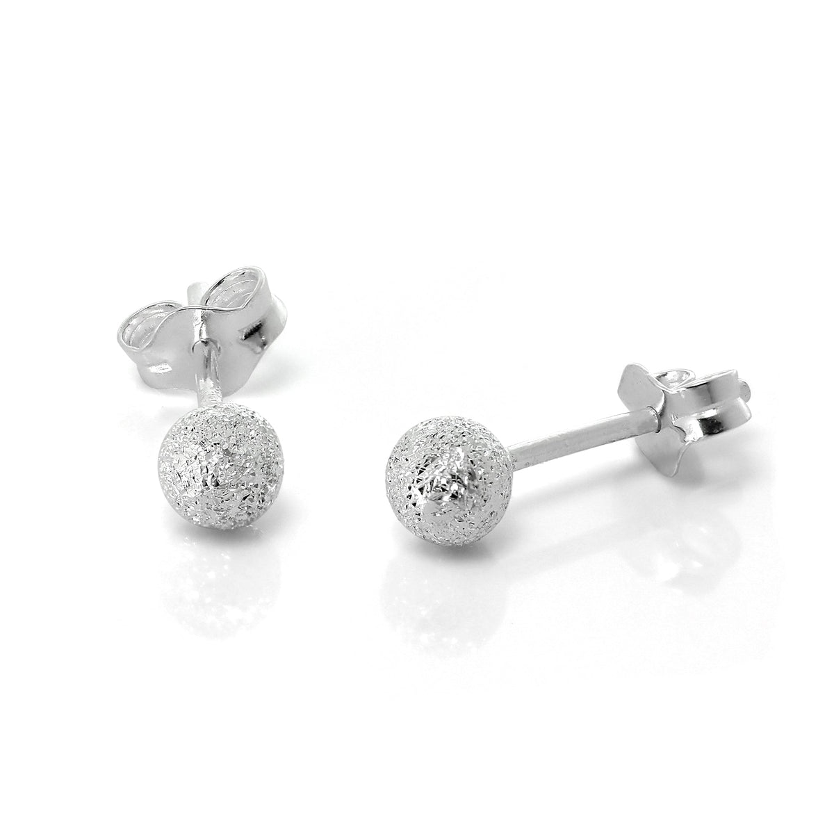 Boucles d'oreilles à tige en argent sterling givré de 3 mm à 8 mm