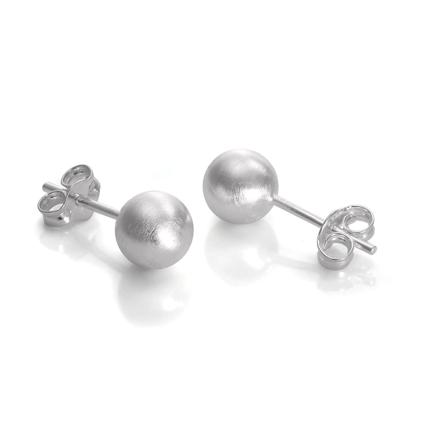Boucles d'oreilles à tige en argent sterling brossé 3 mm - 10 mm