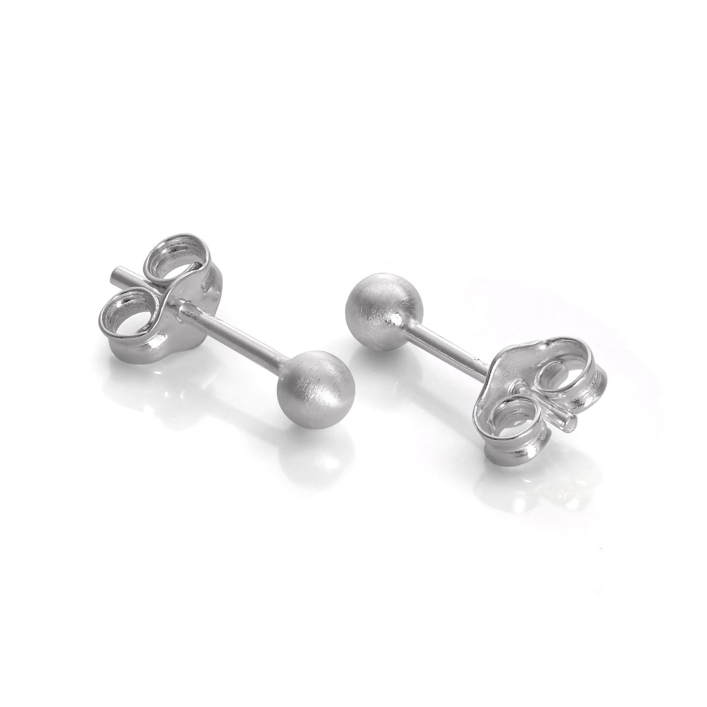 Boucles d'oreilles à tige en argent sterling brossé 3 mm - 10 mm