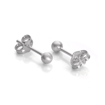 Boucles d'oreilles à tige en argent sterling brossé 3 mm - 10 mm