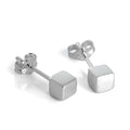 Boucles d'oreilles à tige cubiques en argent sterling de 4 mm