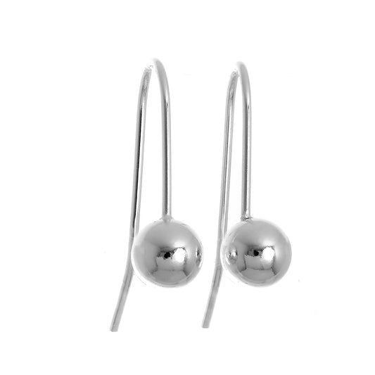 Boucles d'oreilles pendantes en argent sterling de 6 mm