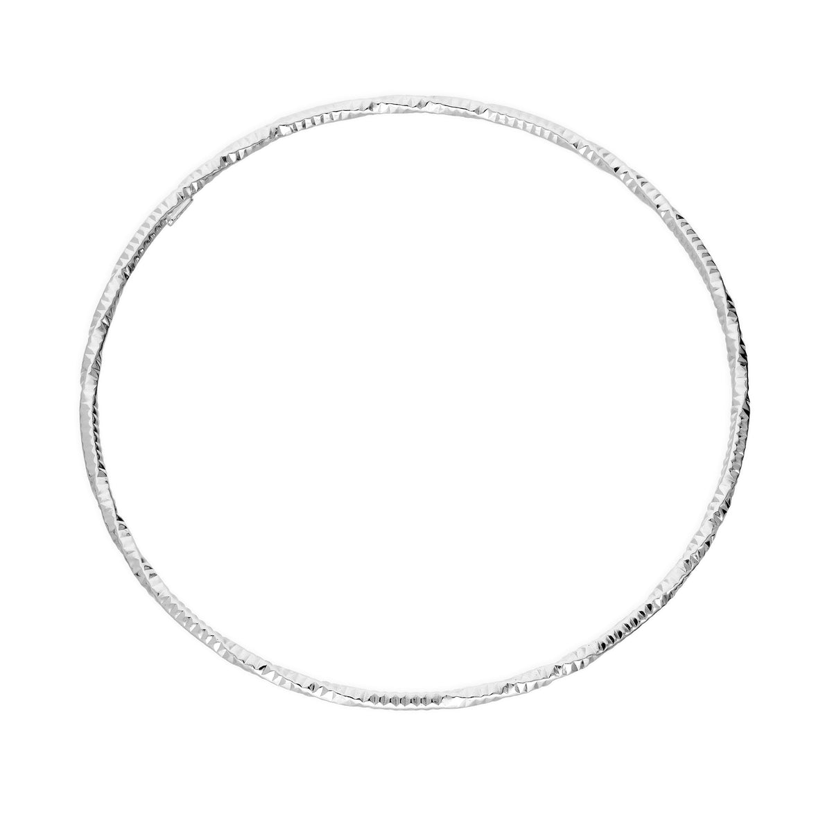 Bracelet jonc torsadé en argent sterling taille diamant