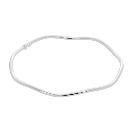Bracelet jonc ondulé en argent sterling