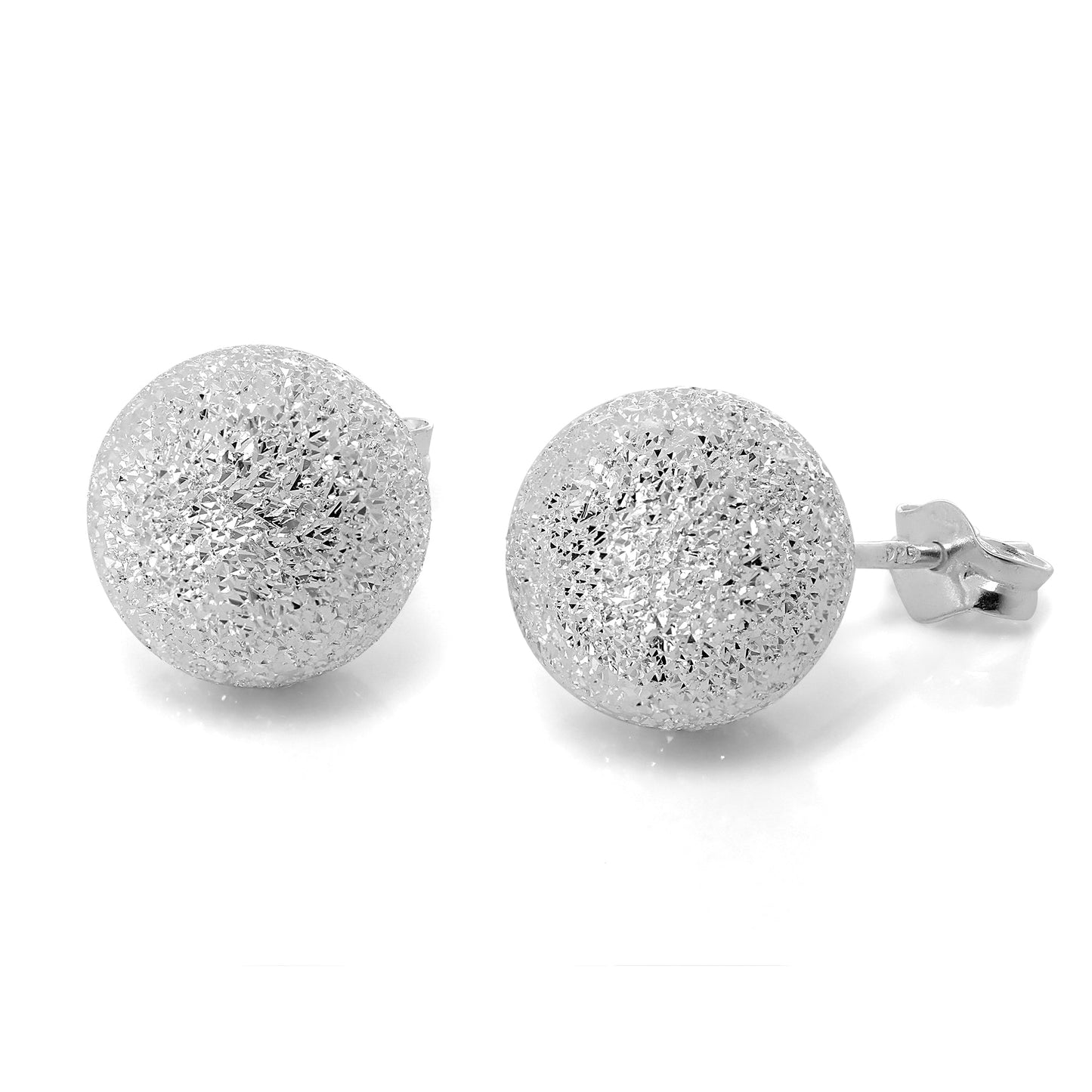 Boucles d'oreilles à tige en argent sterling givré de 3 mm à 8 mm