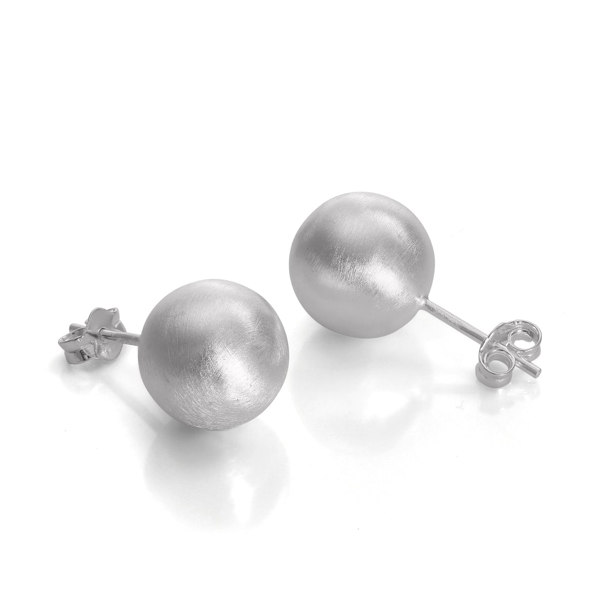 Boucles d'oreilles à tige en argent sterling brossé 3 mm - 10 mm