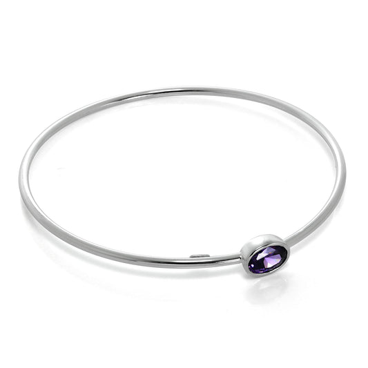 Bracelet Maiden en argent sterling avec cristal CZ améthyste