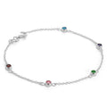 Bracelet Belcher en argent sterling fin de 19 cm avec cristaux CZ de 4 mm