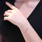Bracelet fin en argent sterling avec perles de 3,5 mm