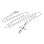 Collier avec pendentif croix arrondie en argent sterling de 40 à 55 cm