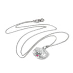 Collier en argent sterling avec coquille d'huître et pierre de naissance en cristal CZ et rubis