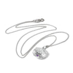 Collier en argent sterling avec coquille d'huître et pierre de naissance en cristal CZ améthyste