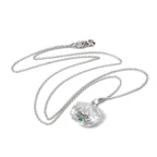 Collier en argent sterling avec coquille d'huître et pierre de naissance émeraude en cristal CZ