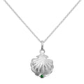 Collier en argent sterling avec coquille d'huître et pierre de naissance émeraude en cristal CZ