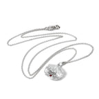 Collier en argent sterling avec coquille d'huître et pierre de naissance en cristal CZ Siam