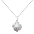 Collier en argent sterling avec coquille d'huître et pierre de naissance en cristal CZ Siam