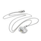 Collier en argent sterling avec coquillage d'huître et pierre de naissance en cristal de citrine CZ