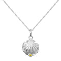 Collier en argent sterling avec coquillage d'huître et pierre de naissance en cristal de citrine CZ