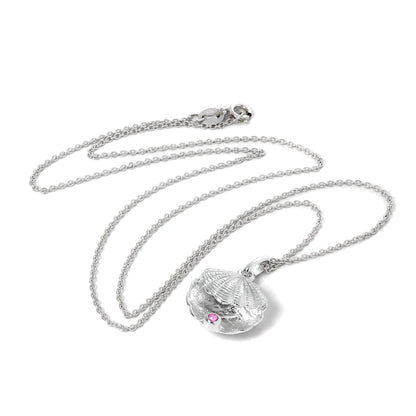 Collier en argent sterling avec coquille d'huître et tourmaline en cristal CZ