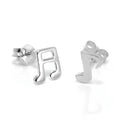 Boucles d'oreilles à tige en argent sterling avec notes de musique
