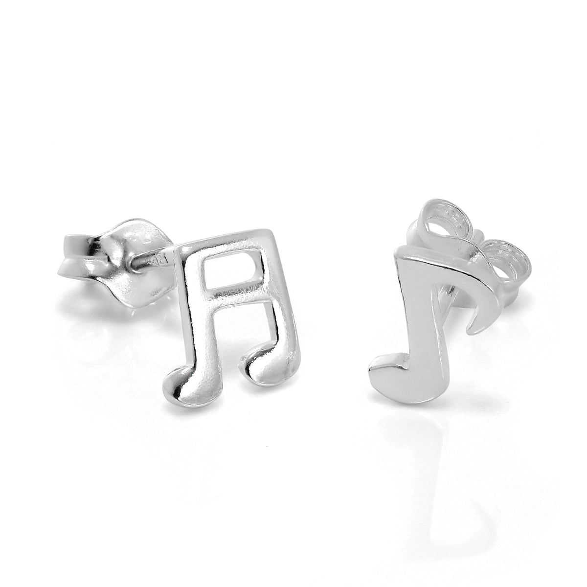 Boucles d'oreilles à tige en argent sterling avec notes de musique
