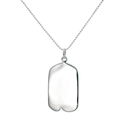 Grand pendentif gravable en argent sterling avec fossette