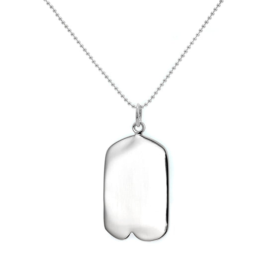 Grand pendentif gravable en argent sterling avec fossette