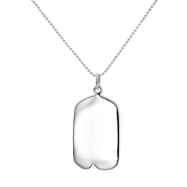 Grand pendentif gravable en argent sterling avec fossette